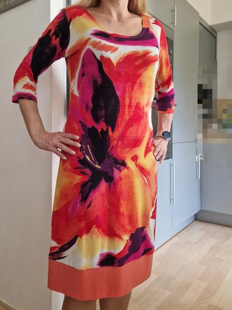 Šaty dlouhý rukáv barevné do oranžova julie c, m