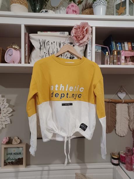 Žluto - bílá crop mikina h&m 158/164, xs/s, h&m,164