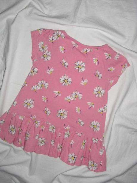 Krásné bavlněné růžové květované šaty, next,68