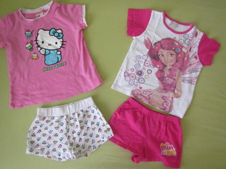 2x letní pyžamko, mia a kitty, h&m,110