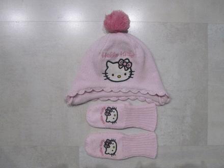 Teplá čepička a rukavičky kitty, h&m,74