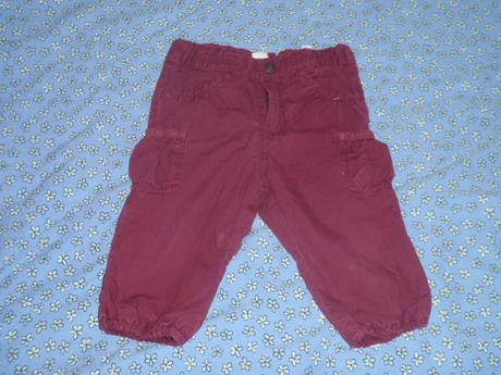 Moderní vínové kalhoty, značkové, min. nošené, h&m,80