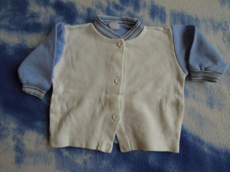 Tričko na knoflíčky bílo-modré, 68