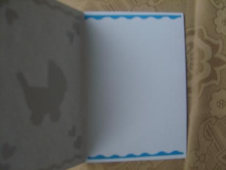 Přání kočárek modrý,