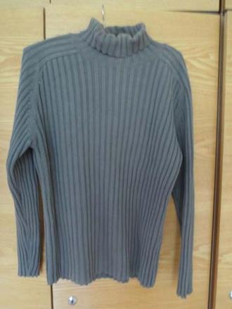 Khaki bavlněný pletený rolák, vel. m-l, cherokee,l