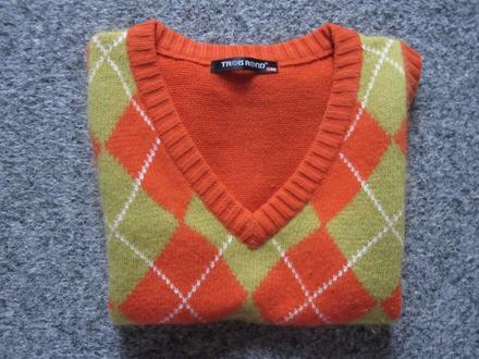 Oranžovozelená vestička z butiku, s