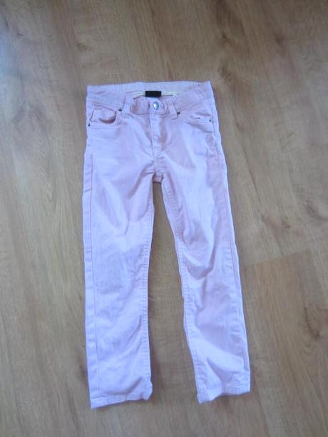 Světlerůžové motýlkové skinny, slimky, h&m,116