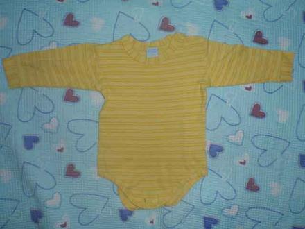 Žluté prouhaté body, dl. rukáv, parpro mimi,68