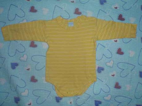 Žluté prouhaté body, dl. rukáv, parpro mimi,68