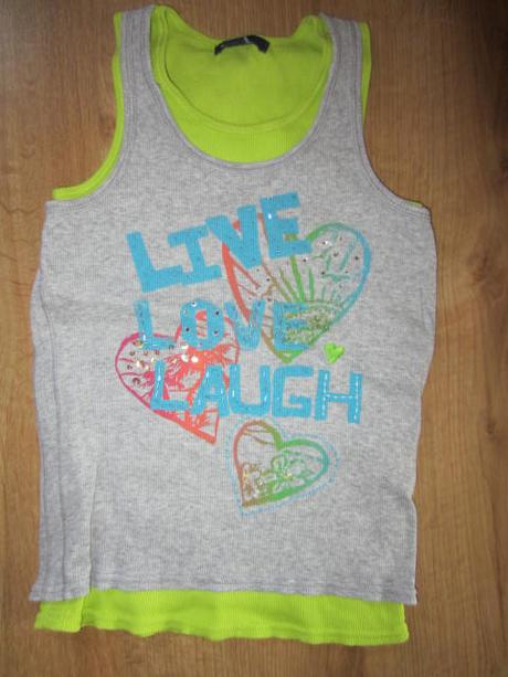 Neon tílko s flitrama, vrstvené, gap,140