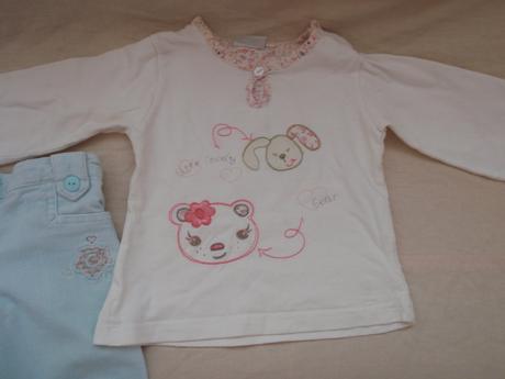 Oblečení na holčičku, růžovo-modré, 86