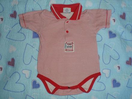 Červené body s límečkem, kr. ruk., zn. sturdy baby, 68