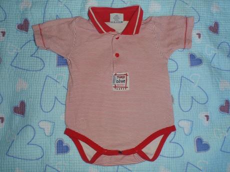 Červené body s límečkem, kr. ruk., zn. sturdy baby, 68