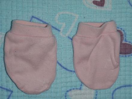 Růžové bavlněné rukavičky pro miminko, 62