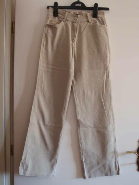 Béžové kalhoty/ džíny, vel. 38, xs