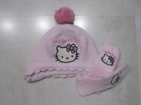Teplá čepička a rukavičky kitty, h&m,74
